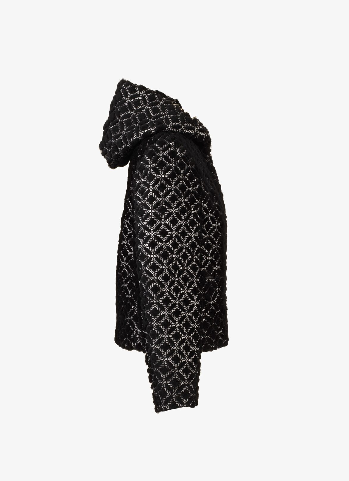 Embroidered Hooded Jacket ALAÏA BLACK/WHITE EMBROIDERED HOODED JACKET